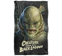 Universal Monsters Nero Lagoon Head Coperta super morbida al tatto setoso - 91 x 147 cm