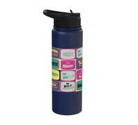 Universal Monsters Retro Horror Titles All Over Print Stainless Steel Insulated Water Bottle