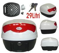 Universal Motorcycle Motorbike Scooter Rear Luggage Top case box 29 lt White