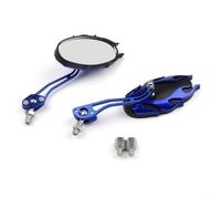 Universal Motorcycle Rearview Mirrors Rear View Mirror 8mm 10mm Blue H7