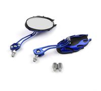 Universal Motorcycle Rearview Mirrors Rear View Mirror 8mm 10mm Blue T9