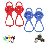 Universal Non-Slip Ice Cleats with 5-Tooth Steel Nails, Silicone Traction Grips for Shoes and Boots on Ice and Snow, Ideal for Hiking, Walking, Climbing, and Fishing (Mixed# 4,Adult)