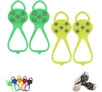 Universal Non-Slip Ice Cleats with 5-Tooth Steel Nails, Silicone Traction Grips for Shoes and Boots on Ice and Snow, Ideal for Hiking, Walking, Climbing, and Fishing (Mixed# 7,Kids)