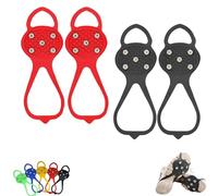 Universal Non-Slip Ice Cleats with 5-Tooth Steel Nails, Silicone Traction Grips for Shoes and Boots on Ice and Snow, Ideal for Hiking, Walking, Climbing, and Fishing (Mixed# 11,Adult)