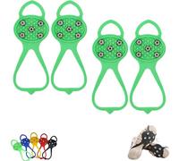 Universal Non-Slip Ice Cleats with 5-Tooth Steel Nails, Silicone Traction Grips for Shoes and Boots on Ice and Snow, Ideal for Hiking, Walking, Climbing, and Fishing (Mixed# 6,Adult)