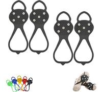 Universal Non-Slip Ice Cleats with 5-Tooth Steel Nails, Silicone Traction Grips for Shoes and Boots on Ice and Snow, Ideal for Hiking, Walking, Climbing, and Fishing (Mixed# 12,Adult)