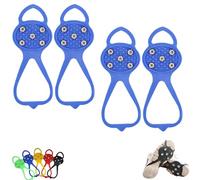 Universal Non-Slip Ice Cleats with 5-Tooth Steel Nails, Silicone Traction Grips for Shoes and Boots on Ice and Snow, Ideal for Hiking, Walking, Climbing, and Fishing (Mixed# 1,Adult)