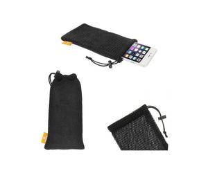 Universal Nylon Mesh Pouch Bag for CELKON MILLENNIA EPIC Q550 Chain And Loop Closure Black