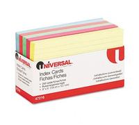 Universal Recycled Index Cards Index carte,3 x 5, a righe, AST (Pack OF20)