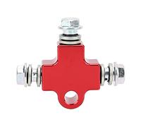 Universal Steel Tee Connector 3 - Way | Motorcycle ATV Fuel Line & Oil Hose Coupling Fitting | For Hydraulic Brake Conversion Modifications & Repairs | High Flow Sturdy 44x39mm (A (vite rossa a tre