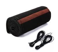 Universal Suede Leather Steering Wheel Cover, Hand-Stitched DIY Wrap with Center Alignment Mark, Non-Slip & Breathable for All Seasons, Enhanced Grip for Most Cars(黑咖)