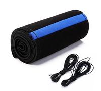 Universal Suede Leather Steering Wheel Cover, Hand-Stitched DIY Wrap with Center Alignment Mark, Non-Slip & Breathable for All Seasons, Enhanced Grip for Most Cars(黑蓝)