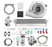 Universal Turbo Turbocompresseur T3 T4 Kit Wastegate Intercooler Oil Feed Line