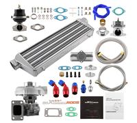 Universal Turbo Turbocompresseur T3 T4 Kit Wastegate Intercooler Oil Feed Line