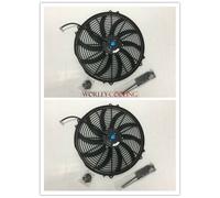 Universal Two 16 inch 12V volt Electric Cooling Fan Thermo Fan + Mounting kits