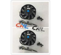Universal Two 7 inch 12V volt Electric Cooling Fan Thermo Fan + Mounting kits