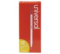 Universal UNV27412 Medium 1 mm Stick Ballpoint Pen - Red Ink Gray/Red Barrel (1 Dozen)