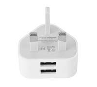 Universal Usb Uk Plug 3 Pin Wall Charger Adapter With Usb Travel Charger Charging For Phone (2 Port)