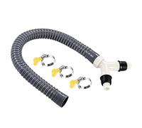 Universal Waste Pipe - 20cm Hose Splitter Adapter | ABS 3 Way Tee Connector Kit With Anti-Backflow Check Valve And Secure Clamps For Kitchen Dishwasher, Bathroom Washing Machine Drain Setup