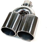 Universale 1x Doppio Scarico Sport Cromo Tubo Orlo Punta Coda Marmitta 35-55mm