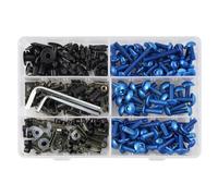 Universale 253PCS M6 per M5 Kit Bulloni della Carenatura Motociclo Clip Fissaggio Moto Rondelle Dadi Viti Assortimento Kit Viti Bulloni Moto(Blue)