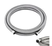 Universale 4/6/8/10AN Linea carburante CPE Tubo carburante 3/10/16/20FT Trasmissione olio refrigerante Linee Nylon in acciaio inox intrecciato tubo linea carburante (argento, AN6 20FT)