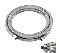 Universale 4/6/8/10AN Linea carburante CPE Tubo carburante 3/10/16/20FT Trasmissione olio refrigerante Linee Nylon in acciaio inox intrecciato tubo linea carburante (argento, AN4 20FT)