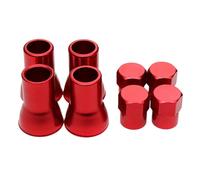 Universale 4 Set Rosso Alluminio Lega Auto Ruota Aria Stelo Della Valvola