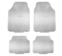Universale 4pc Metallico Finire Antiscivolo Gomma Auto SUV Tappetini Full Set Di