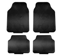 Universale 4pc Metallico Finire Antiscivolo Gomma Auto SUV Tappetini Full Set Di