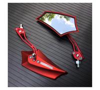 Universale 8mm 10mm Moto ATV Off-Road Biker Accessori Manubrio Specchietti Retrovisori Sinistro E Destro Regolabili Specchietti Moto(Red)