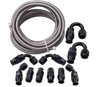Universale AN6 Kit Tubo Carburante Intrecciato 20FT + AN6 Olio Raccordo Tubo