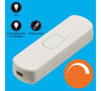 Universale Bianco IN Line Lampada Dimmer Interruttore 1W-60W Incandescente LED