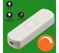 Universale Bianco IN Line Lampada Dimmer Interruttore 1W-60W Incandescente LED