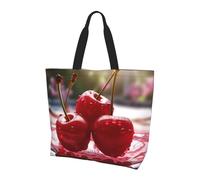 Universale Borsa Di Tela Red Cherries Shopper Borsetta Casual Shopping Bag Per Shopping, Scuola, Palestra, 40X50X15Cm