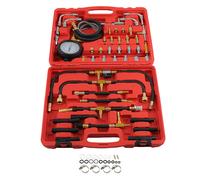 Universal Fuel Injection Gauge Pressure Tester Cars Trucks Adapters Fittings Kit