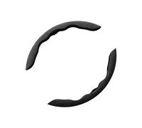 Universale Italia Alcantara Materiale mezzo segmentato metà coprivolante protezione adatto a tutti i modelli di auto (nero)