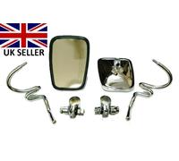 Universale Lambretta & Vespa Cromo Zig Zag Lato Retrovisore Specchio & Supporto