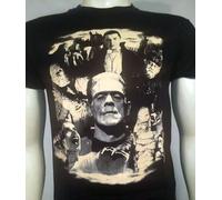 Universale Mostri Collage Dracula Frankenstein Uomo-Lupo Horror Maglietta S-2XL