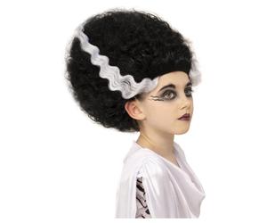 Universale Mostri Sposa Di Frankestein Ragazze Nero Alveare Costume Parrucca