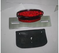 Universale Moto LED Stop Luce Fanale Posteriore Con Staffa Cromo Rosso Lente Aes