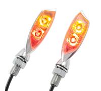 Universale Moto Winker Luce LED Shadow Con Retro & Luci Stop Colorato Cromo