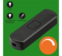 Universale Nero IN Linea Lampada Dimmer Interruttore 1W-60W Incandescente LED