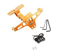 Universale Regolabile Con Luci A Motos Indicatore Direzione Posteriore Portalampada Accessorio Porta Targa Moto In Lega Posteriore Tail Tidy Fender Eliminator Kit(Orange)