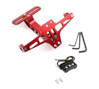 Universale Regolabile Con Luci A Motos Indicatore Direzione Posteriore Portalampada Accessorio Porta Targa Moto In Lega Posteriore Tail Tidy Fender Eliminator Kit(Red)