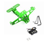 Universale Regolabile Con Luci A Motos Indicatore Direzione Posteriore Portalampada Accessorio Porta Targa Moto In Lega Posteriore Tail Tidy Fender Eliminator Kit(Green)