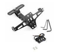 Universale Regolabile Con Luci A Motos Indicatore Direzione Posteriore Portalampada Accessorio Porta Targa Moto In Lega Posteriore Tail Tidy Fender Eliminator Kit(Black)