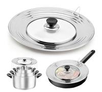 Universallock per padelle, coperchio per pentole, coperchio universale in acciaio inossidabile, coperchio per casseruole 24 cm/26/28/30/32 cm di diametro, coperchio in vetro resistente al calore per