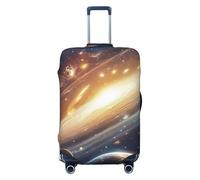 Universe and Solar System - Copertura elastica per valigia, da viaggio, antigraffio, con stampa, Nero , S