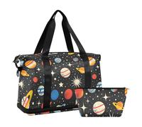 Universe - Borsone da viaggio, borsa da viaggio per la notte, borsa da palestra con borsa da toilette per viaggi, grande capacità, Universo, 1 size